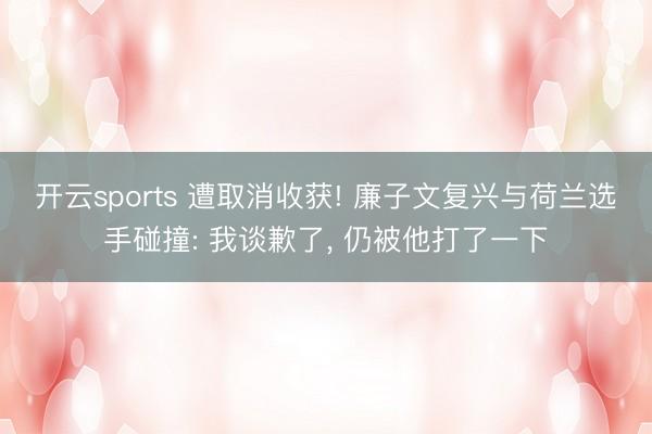 开云sports 遭取消收获! 廉子文复兴与荷兰选手碰撞: 我谈歉了， 仍被他打了一下