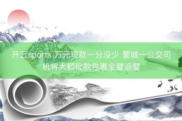 开云sports 万元现款一分没少 蒙城一公交司机将大额现款包裹全璧返璧