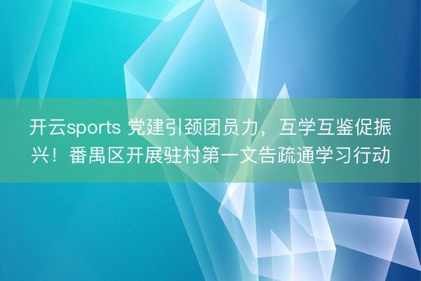 开云sports 党建引颈团员力,互学互鉴促振兴!番禺区开展驻村第一文告疏通学习行动