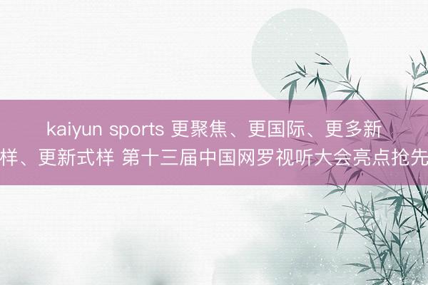 kaiyun sports 更聚焦、更国际、更多新式样、更新式样 第十三届中国网罗视听大会亮点抢先看