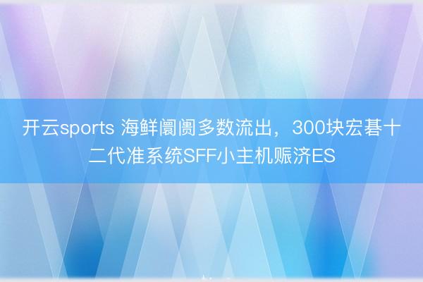 开云sports 海鲜阛阓多数流出，300块宏碁十二代准系统SFF小主机赈济ES