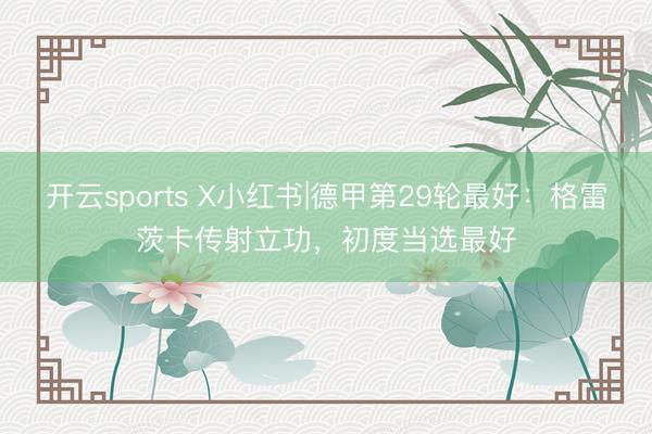 开云sports X小红书|德甲第29轮最好：格雷茨卡传射立功，初度当选最好
