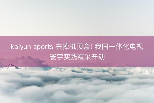 kaiyun sports 去掉机顶盒! 我国一体化电视寰宇实践精采开动